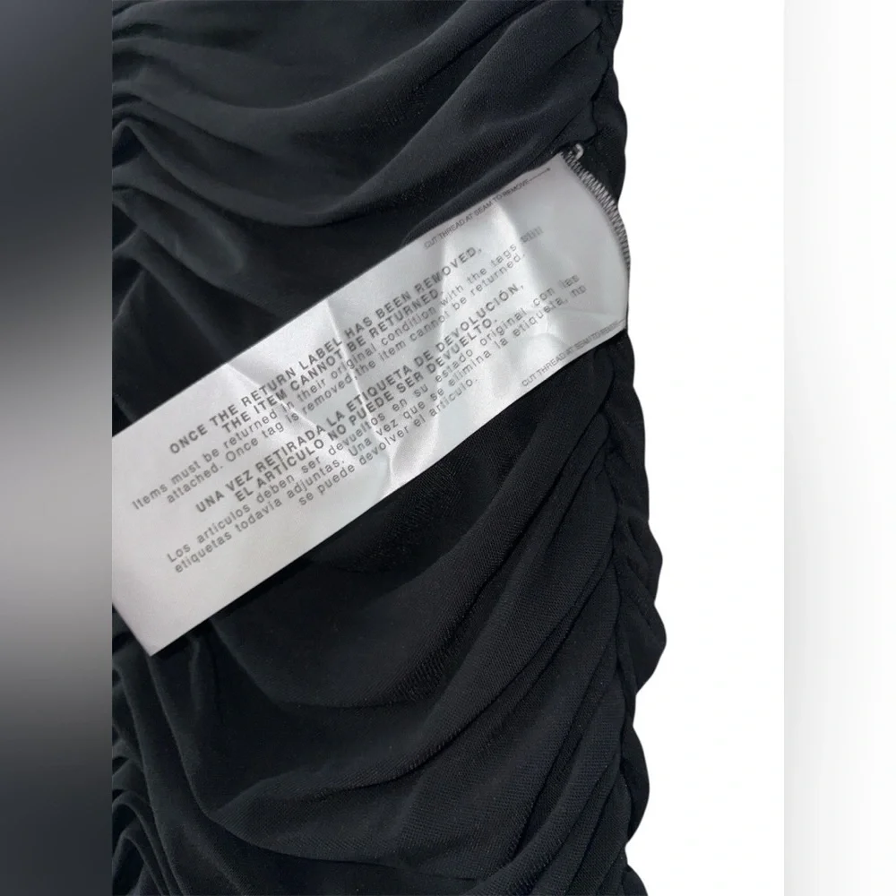 Dress The Population Heather Ruched Strapless Midi-Dress in Black Size XL - Picture 7 of 8
